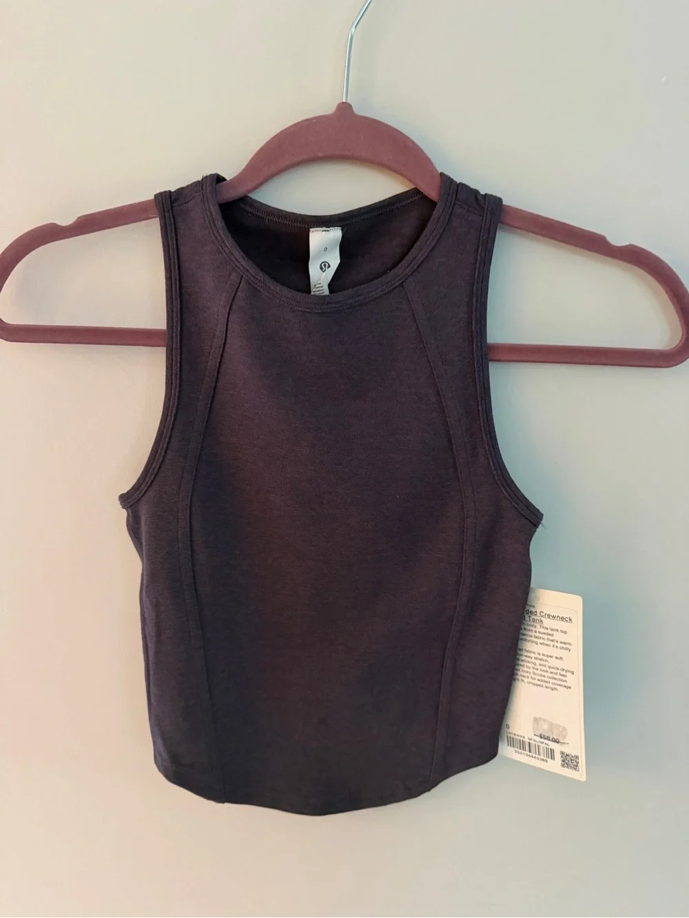 Lululemon Soft Sueded Crewneck Cropped Tank NWT Size 0